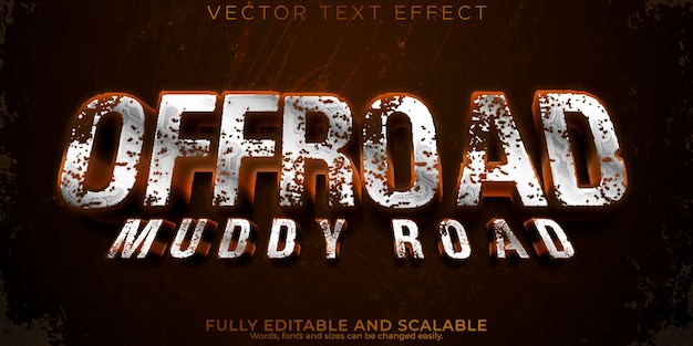 Free vector editable text effect offroad 3d dirty and adventure font style