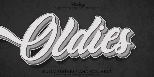 Editable text effect oldies, 3d vintage and retro font style