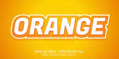 Free vector editable text effect orange text style