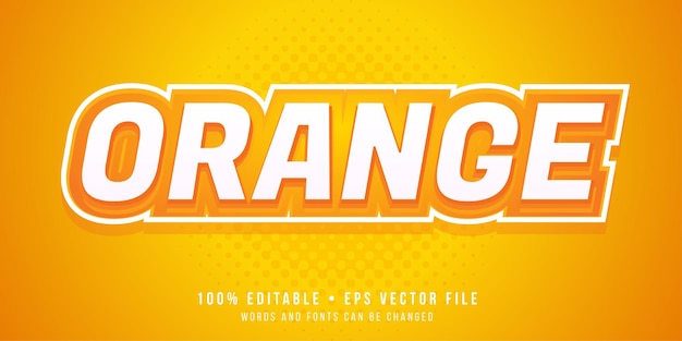 Editable text effect Orange text style