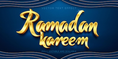 Editable text effect, ramadan kareem text style