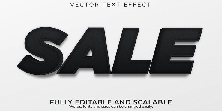 무료 Vector 편집 가능한 텍스트 효과 판매, 3d 할인 및 글꼴 스타일 제공