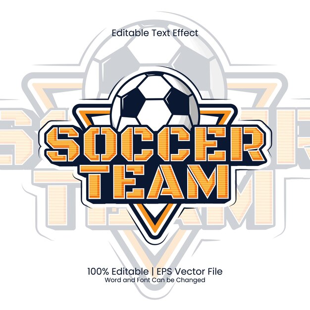 Editable text effect - soccer team yellow emblem logo vintage style