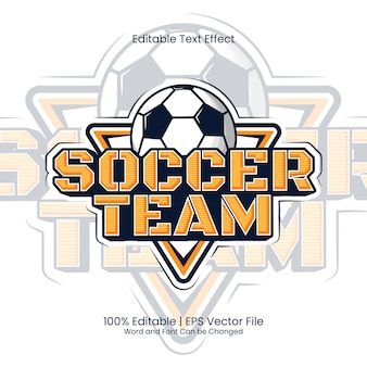 Editable text effect - soccer team yellow emblem logo vintage style