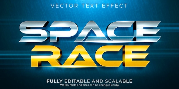 Editable text effect space race text style