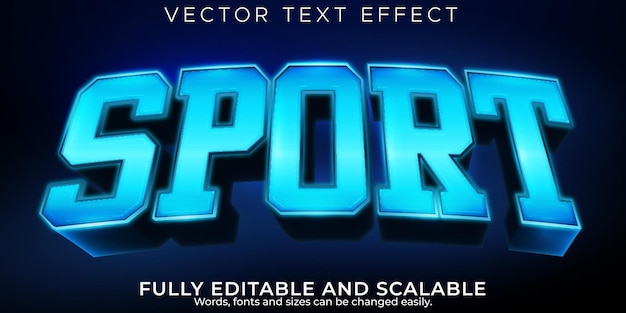 Editable text effect sport, 3d gaming and neon font style Premium Vector