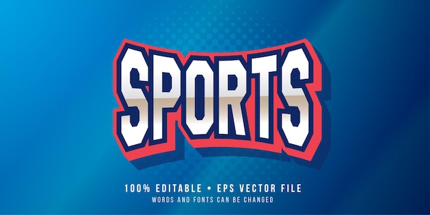 Editable text effect sports text style