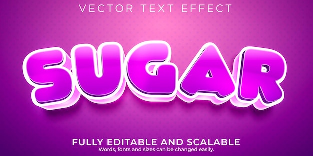 Editable text effect, sugar candy text style