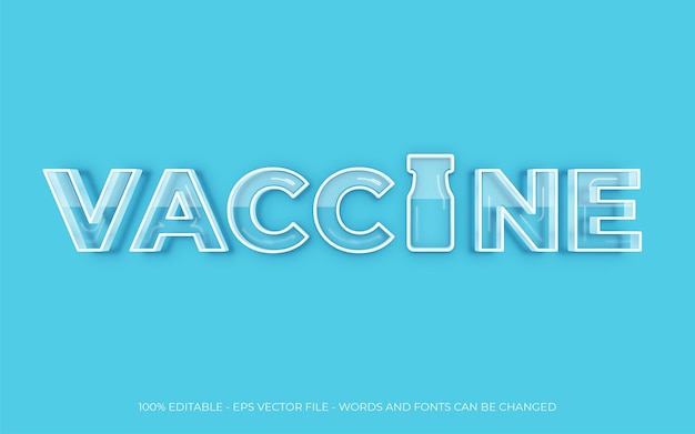 Editable text effect vaccine 3dr style