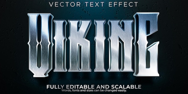 Редактируемый текстовый эффект викинг, 3d скандинавский стиль шрифта