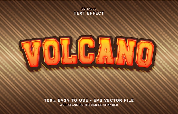 編集​可能な​テキスト​効果​、​火山​スタイル​を​使用して​タイトル​を​作成​できます