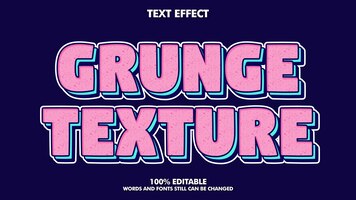 Editable text effect with vintage grunge texture