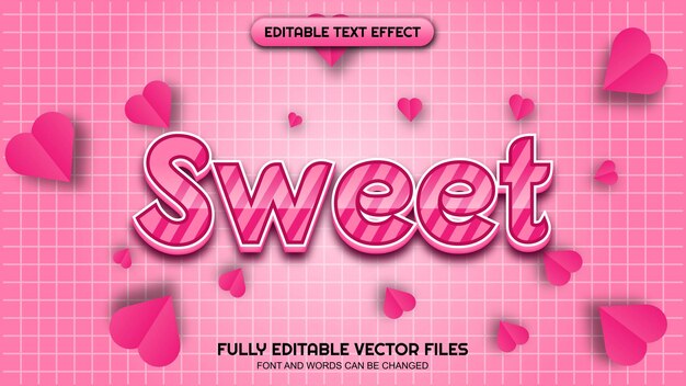 Editable text effects sweet theme