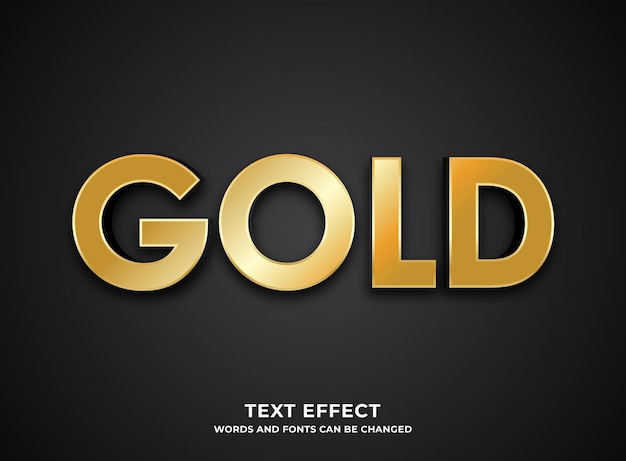 Editable text with gold color