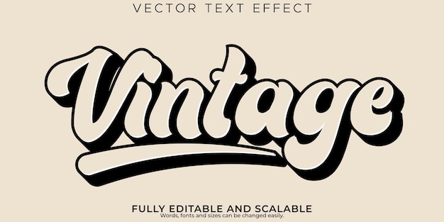 Free vector editable vintage text effect retro 70s and 80s text style