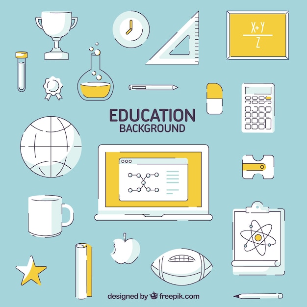 Free vector educacional elements background