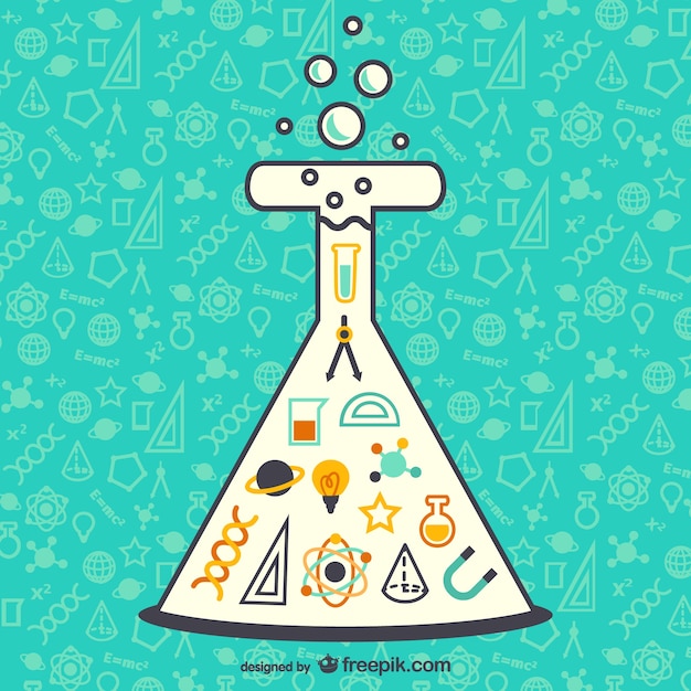 Бесплатное векторное изображение Образование и тест науки трубка