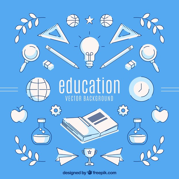 Free Vector education background in flat style