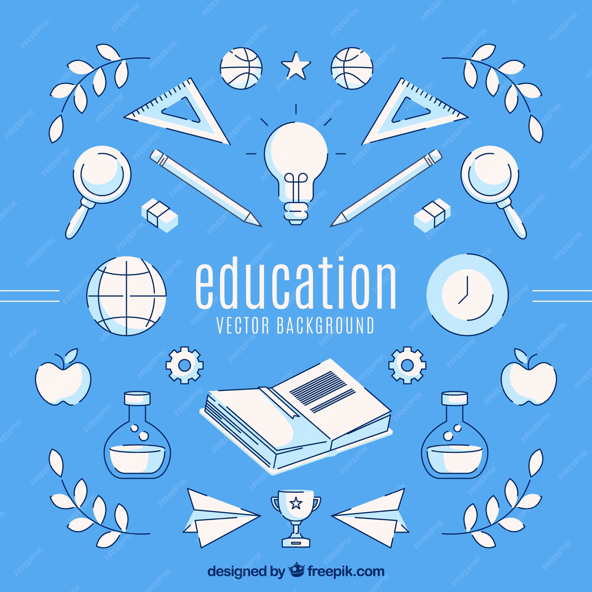 Free Vector | Education background in flat style