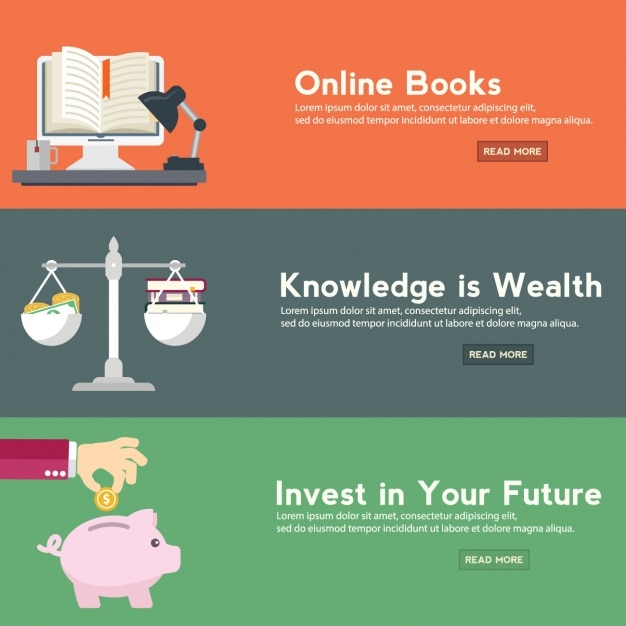 Free vector education banners set