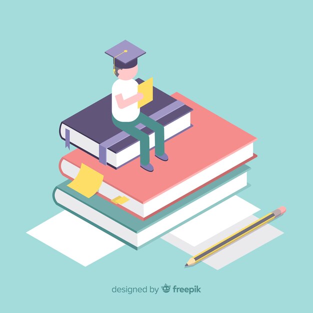 education concept isometric background
