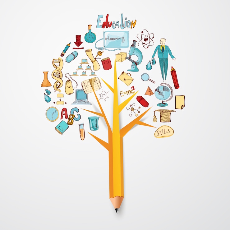 Free Vector education doodle concept