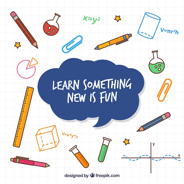 Free vector education elements background with speech bubble