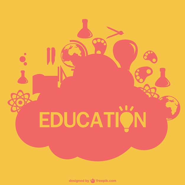 분홍색과 노란색의 교육 요소