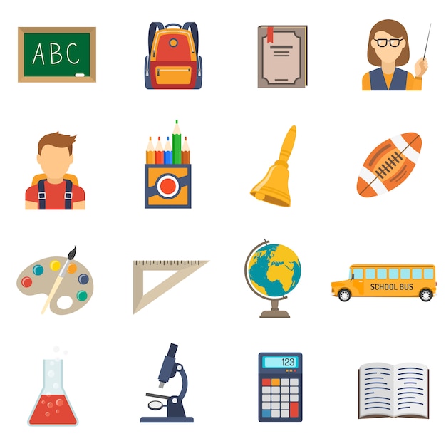 Free vector education flat set