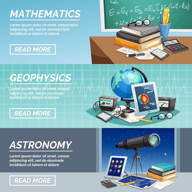 Free vector education horizontal banners