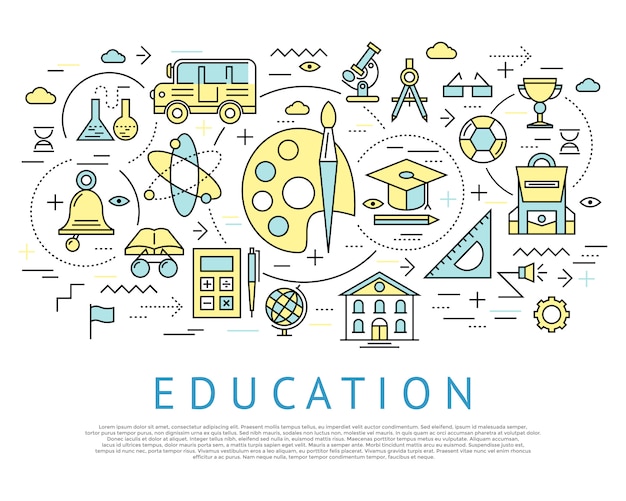 Free vector education horizontal concept