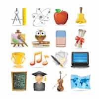 Free vector education icon set