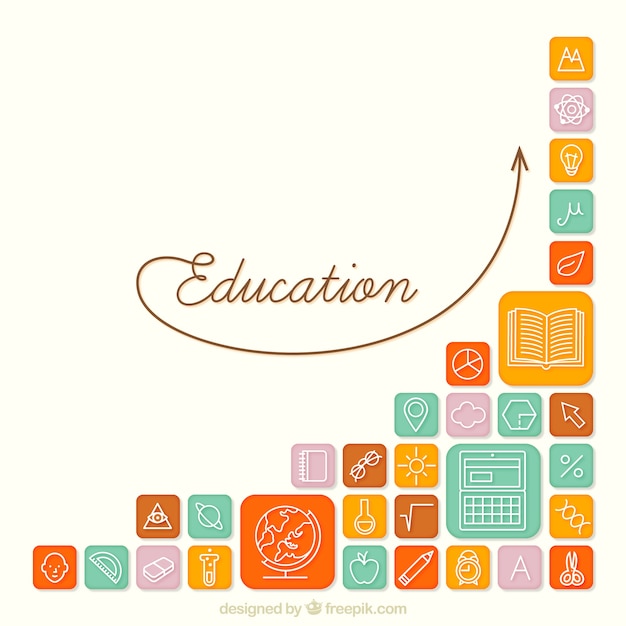 Free vector education icons background