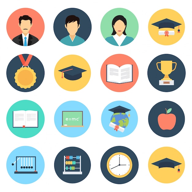 Free vector education icons set