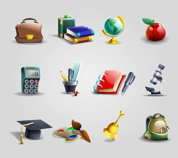 Free vector education icons set