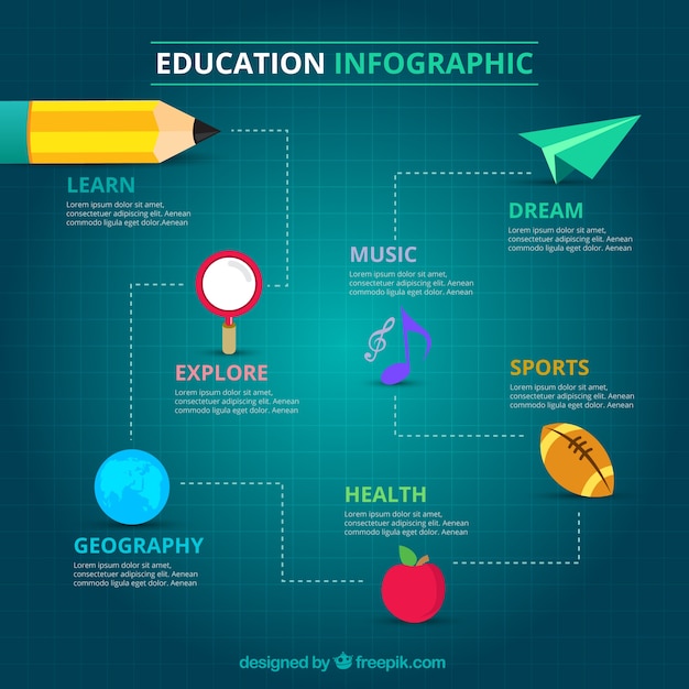 Free vector education infographic