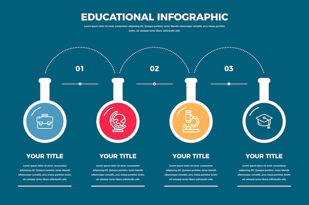 Free vector education infographics in flat design