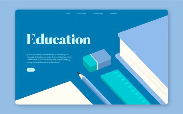 Free vector education and learning informational website graphic