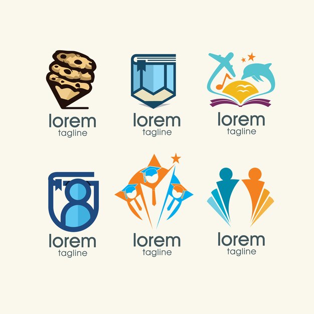 Образование логотип коллекции шаблонов