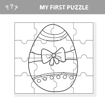 Education paper game for children, easter egg. my first puzzle game