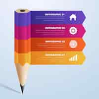 Free vector education pencil infographics step option