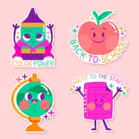 Free vector education stickers collection