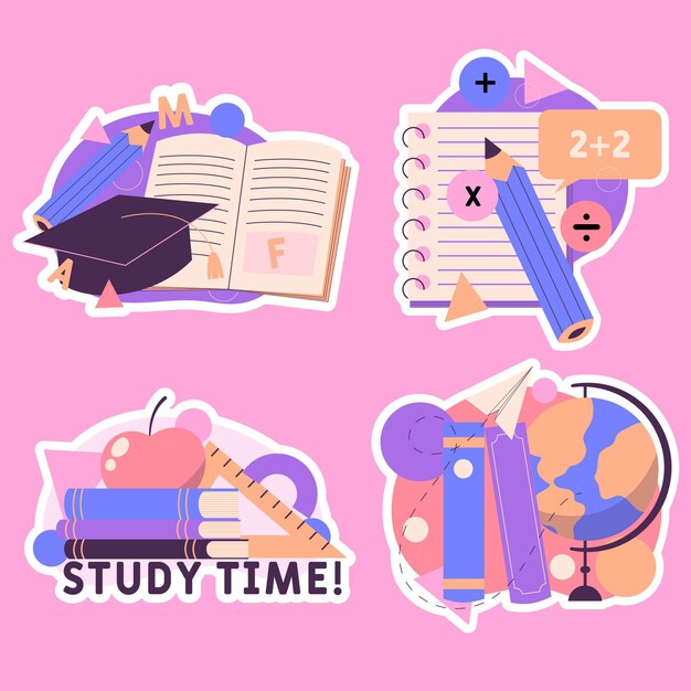 Free vector education stickers set