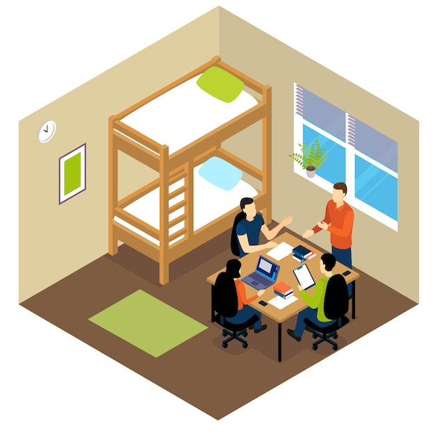 Free vector education student isometric composition