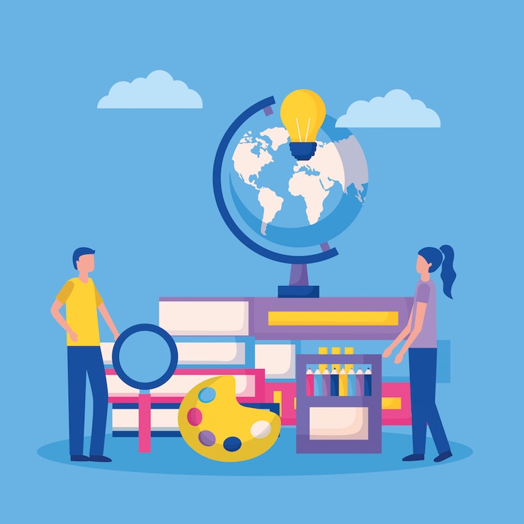 Free Vector education supplies in flat style