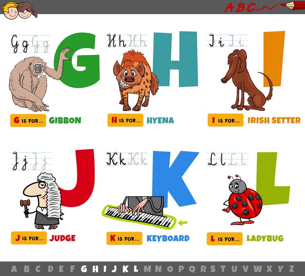 Premium Vector Educational Cartoon Alphabet Letters For Children From M To R