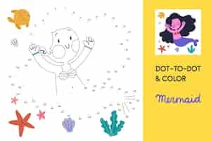 Free vector educational dot to dot worksheet