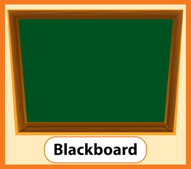 Free vector educational english word card of blackboard