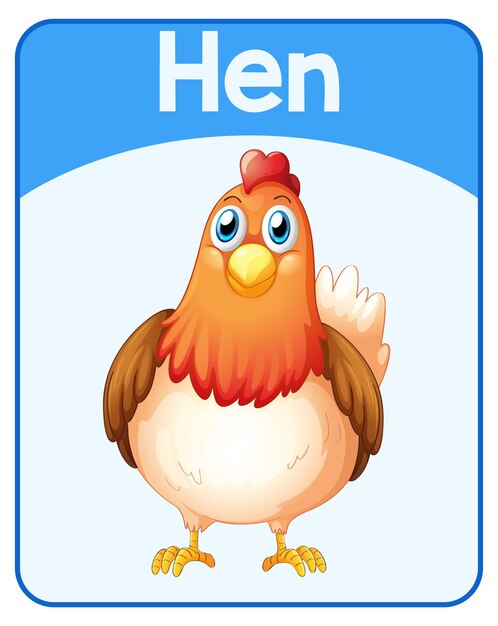 鶏の教育英語ワードカード