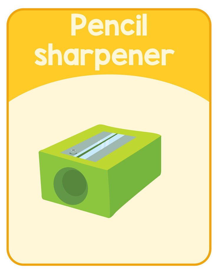 Free Vector educational english word card of sharpener